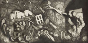 
	
		Roberto Barni, 
		Italian b.1939-
		 
		Night, 1982;
		 
		drypoint etching with...
