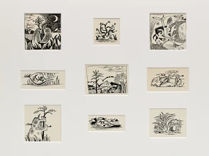 John Craxton, RABritish, 1922-2009,&nbsp;
Various plants;&nbsp;
9 monochrome lithographs on wove, mounted...