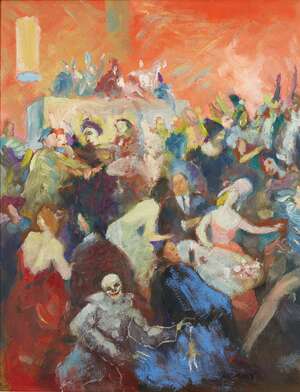 
	
		Alfred Buchta, 
		Austrian 1880-1952 - 
		&nbsp;
		Maskenball; 
		&nbsp;
		oil on board, with...