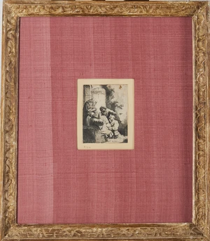 After Rembrandt van Rijn,&nbsp;Dutch 1606-1669-&nbsp;
Joseph's Coat Brought to Jacob;&nbsp;
etching, 10.1 x 8...