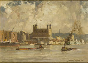 
	
		Norman Wilkinson CBE RI, 
		 
		British 1878-1971 - 
		 
		The Tower of London from...