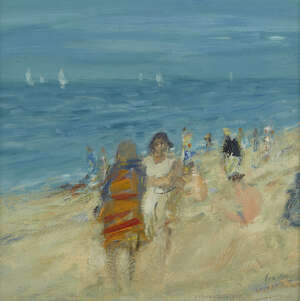 
	
		John Houston OBE RSA RSW RGI SSA, 
		 
		Scottish 1932-2020- 
		 
		Beach at...