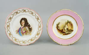 
	
		A Sevres porcelain plate, late 19th/ early 20th century, decorated with a portrait of...