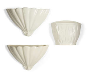 
	
		THE ANDREW WEAVING COLLECTION, 
		 
		Fulham Pottery, 
		Three wall pocket vases,...