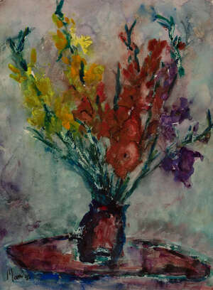 
	
		Leslie Marr, 
		British 1922-2021 - 
		 
		Floral still life, 1982; 
		 
		watercolour...