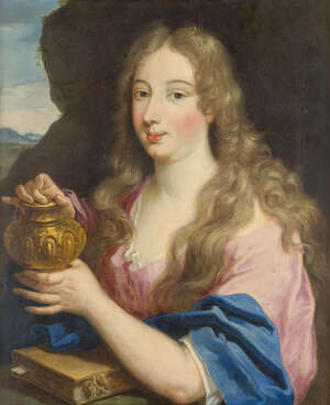 Follower of Jan Cossiers, 
		Flemish 1600-1671- 
		 
		Mary Magdalene; 
		 
		oil on canvas, 60x49cm 
		 
		 