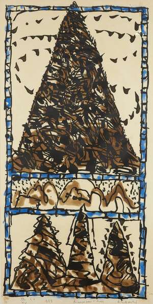 
	
		Pierre Alechinsky,
		Belgian b.1927-
		 
		Réserve pour l'hiver, 1988;
		 
		etching...