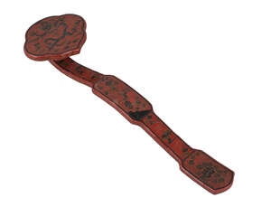 
	
		A rare Chinese qianjin and tianqi lacquer ruyi sceptre, Ming dynasty, 17th century, 