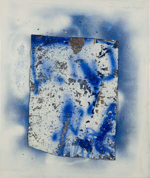 David Ostrowski, German b.1981- 
F(Skull), 2011; 
oil, lacquer and fleece on canvas, 60 x 50cm(ARR)...