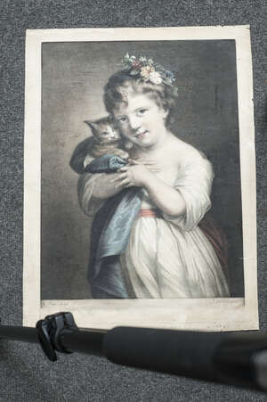 
	
		James Watson, 
		Irish c.1740-1790- 
		 
		Miss Trimmer, after Katherine Read; 
		