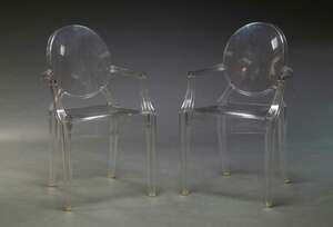 
	
		Philippe Starck, a pair of 'Louis Ghost' armchairs for kartell, c.1990s,  with clear...