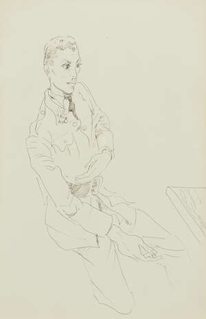 AMENDMENT: Please note ARR may be due on this lot.
		 
		Attributed to Sir Cecil Walter Hardy Beaton CBE, 
		British 1904-1980- 
		 
		Portrait of a sol