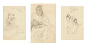 
	
		British School, 
		mid/late 19th century- 
		 
		Mother and child and other studies;...