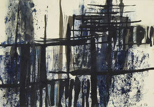 
	
		Trevor Bell, 
		British 1930-2017-
		 
		Untitled III, 1956;
		 
		Brush and black ink...