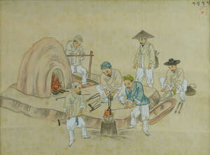 
	
		KIM JUN-GEUN (KISAN, KOREAN, late 19th-early 20th century), ink and colour on silk, a set...