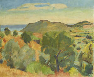 
	
		Philip Matthews,
		British 1916-1984-
		 
		Porto Ercole, 1972;
		 
		oil on canvas,...