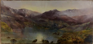 British school, 19th century- View of a highland loch; oil on canvas, 61 x 129 cm....