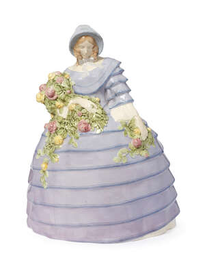 
	
		Wiener Kunstkeramische Werkstatten, a large Austrian earthenware 'crinoline' lady
		