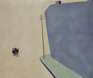 
	
		Mackenzie Thorpe, 
		British b.1956- 
		How Come? (In a World of so much Love this...