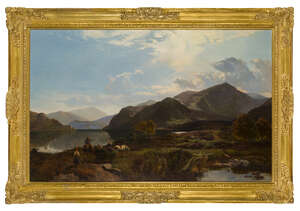 
	
		Sidney Richard Percy, 
		British 1821-1886- 
		 
		A Bright Day at Ullswater;...