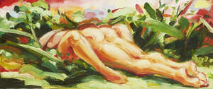 
	
		Jonathan Waller, 
		British b.1956- 
		 
		Copulation 1, 1990; 
		
		oil on canvas, 28 x...