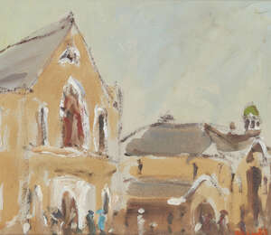 
	
		Marie Carroll, British/Irish, late 20th/early 21st century- Trinity College, Dublin; oil...