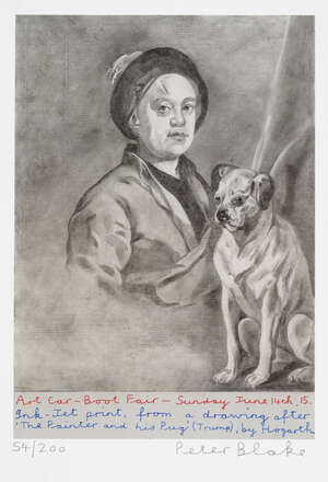 
	
		Sir Peter Blake CBE RDI RA,
		British b.1932-
		 
		The Painter and his Pug (Trump),...