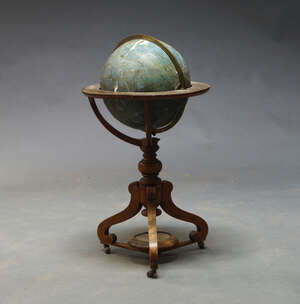 
	
		A George III style celestial globe, on wooden stand (a/f) 80cm high

	

