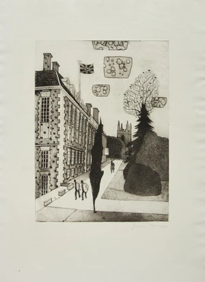 Julian Trevelyan RA,&nbsp;British 1910-1988,&nbsp;Marlborough College, 1963;&nbsp;etching in aquatint on wove,&nbsp;