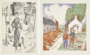 
	
		Jean Emile Laboureur, 
		French 1877-1943- 
		 
		Le Départ pour la Chasse [Godefry...