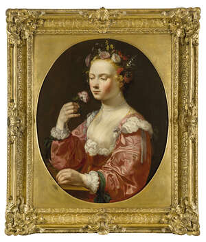 Follower of Cesare Dandini, 		Italian 1596-1657- 		 		An allegory of spring, portrait of...