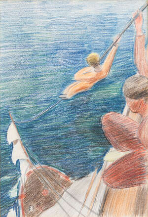 
	
		Richard Cotton Carline, 
		British 1896-1980 - 
		 
		Study for painting, 1931; 
		 
		