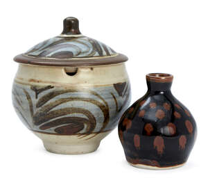 
	
		Bernard Leach attributed (1887-1979), a porcelain bud vase
		c. late 1940s, impressed...