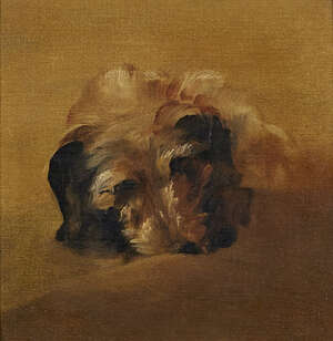 
	
		British School, 
		mid 19th century- 
		 
		Study of a dog; 
		 
		oil on canvas,...