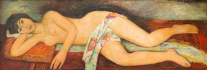 Roy Spencer, British 1918-2006 -&nbsp;Reclining female nude, 1968;&nbsp;oil on board, signed and dated upper...