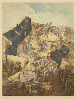 
	
		Roberto Matta,
		Chilean 1911-2002-
		 
		L'oeil de la memoire, 1974;
		 
		etching with...