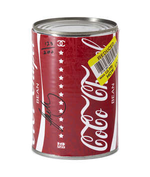 
	
		Endless, 
		British 20th/21st century- 
		 
		Coco Chapel Beans, 2018;
		 
		tin can...