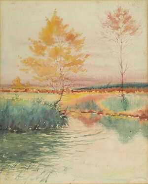 
	
		RTO Edward Frederick Ertz FRSA, 
		American 1862-1954- 
		 
		Marshland in autumn;...