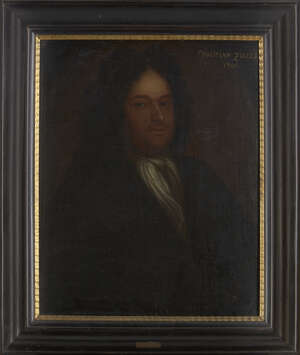 Dutch School, 
		late 17th century- 
		 
		Portrait of Christian Ziegler (1658-1729), half-length turned to the right in a black coat; 
		 
		oil on can