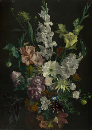 
	
		Ludwig Bartning, 
		 
		German 1876-1956- 
		 
		Still life of flowers; 
		 
		oil...