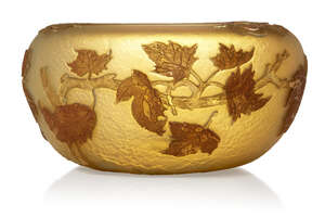 
	
		Daum (French), a large opalescent glass bowl  
		c.1895, signed in gilt Daum with Cross...
