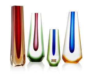 
	
		Egermann, 
		 
		Sommerso glass vase together with three further Sommerso glass vases,...