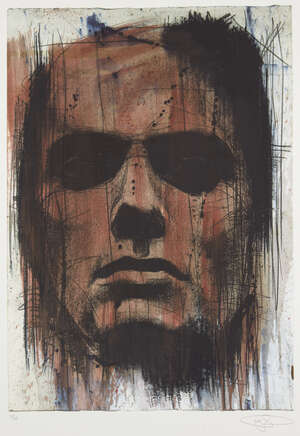 
	
		Guy Denning, 
		British b.1965- 
		 
		Red Flag 2; 
		 
		screenprint in colours on...