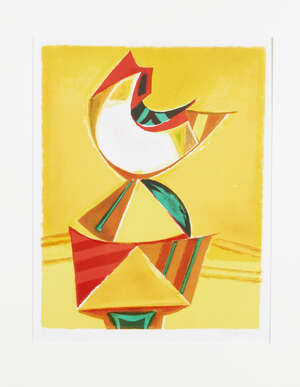 
	
		Morris Kestelman RA, 
		British 1905-1998- 
		"Bonjour (!)", 1975; 
		lithograph in...