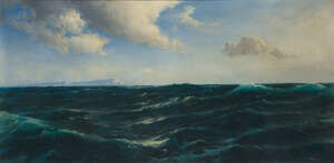 David James, 
British 1853-1904- 
Heavy seas; 
oil on canvas, signed and dated 'D JAMES 87'...