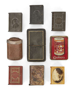 
	
		A group of eight vesta cases, early 20th century, comprising: two Edward VII Bakelite...