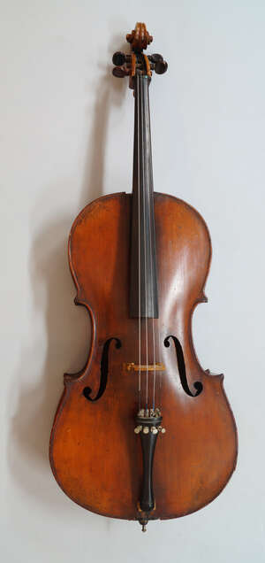 
	
		A cello, 19th century, with label to interior ...Grancino in Contrada...di Milano al...