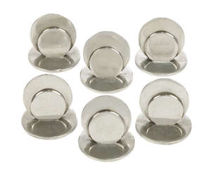 
	
		A Set of six silver menu/place holders 
		Mark of Sampson Mordan & Co Ltd, Chester...