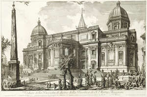 Giovanni Battista Piranesi, 
		Italian 1720-1778- 
		 
		Veduta della Facciata di dietro della Basilica di Santa Maria Maggiore, [Wilton-Ely 172], 1749;
	
