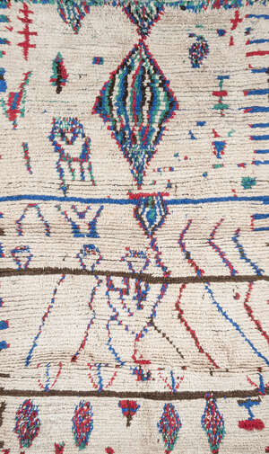 
	
		A Moroccan handwoven long pile wool rug
		Second quarter 20th Century
		Woven with a...